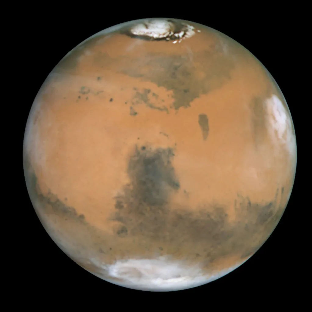 Hubble photo of Mars showing Syrtis Major