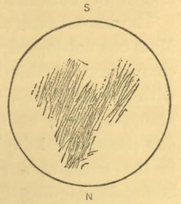 Huygens's sketch of Mars with a dark surface marking